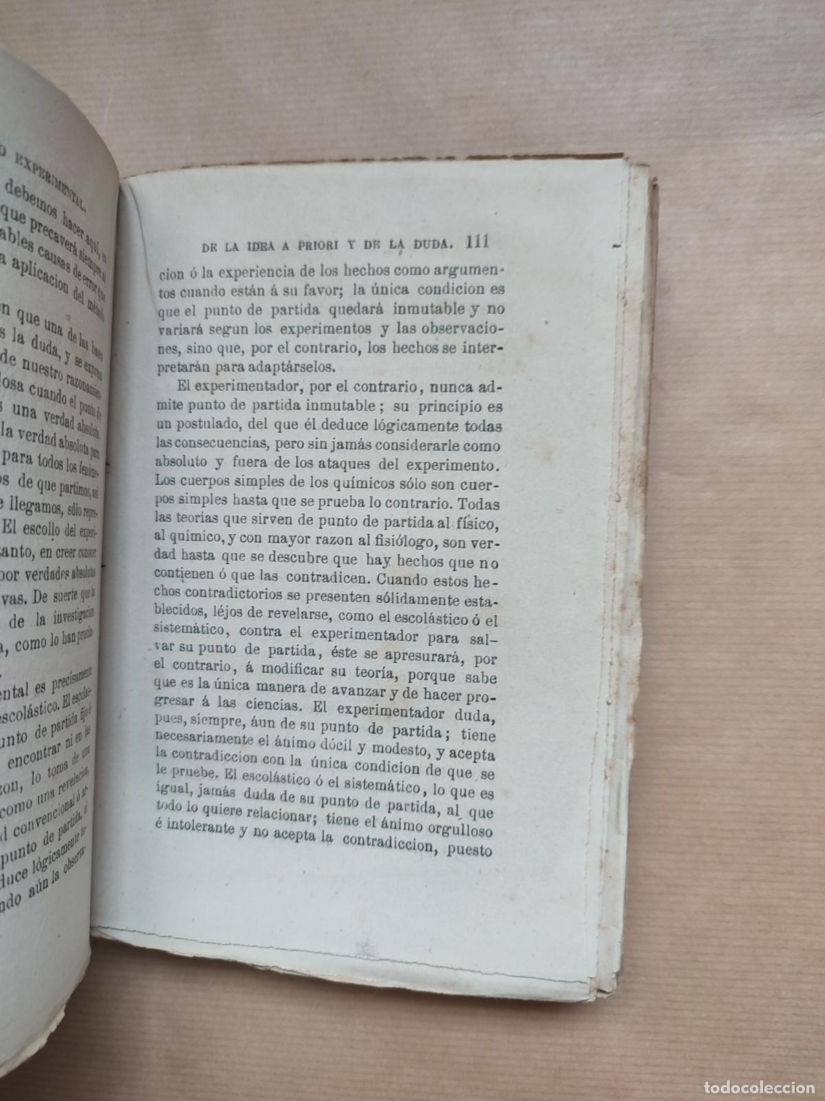 Libros: INTRODUCCI&Oacute;N AL ESTUDIO DE LA MEDICINA EXPERIMENTAL - CLAUDIO BERNARD - Foto 3