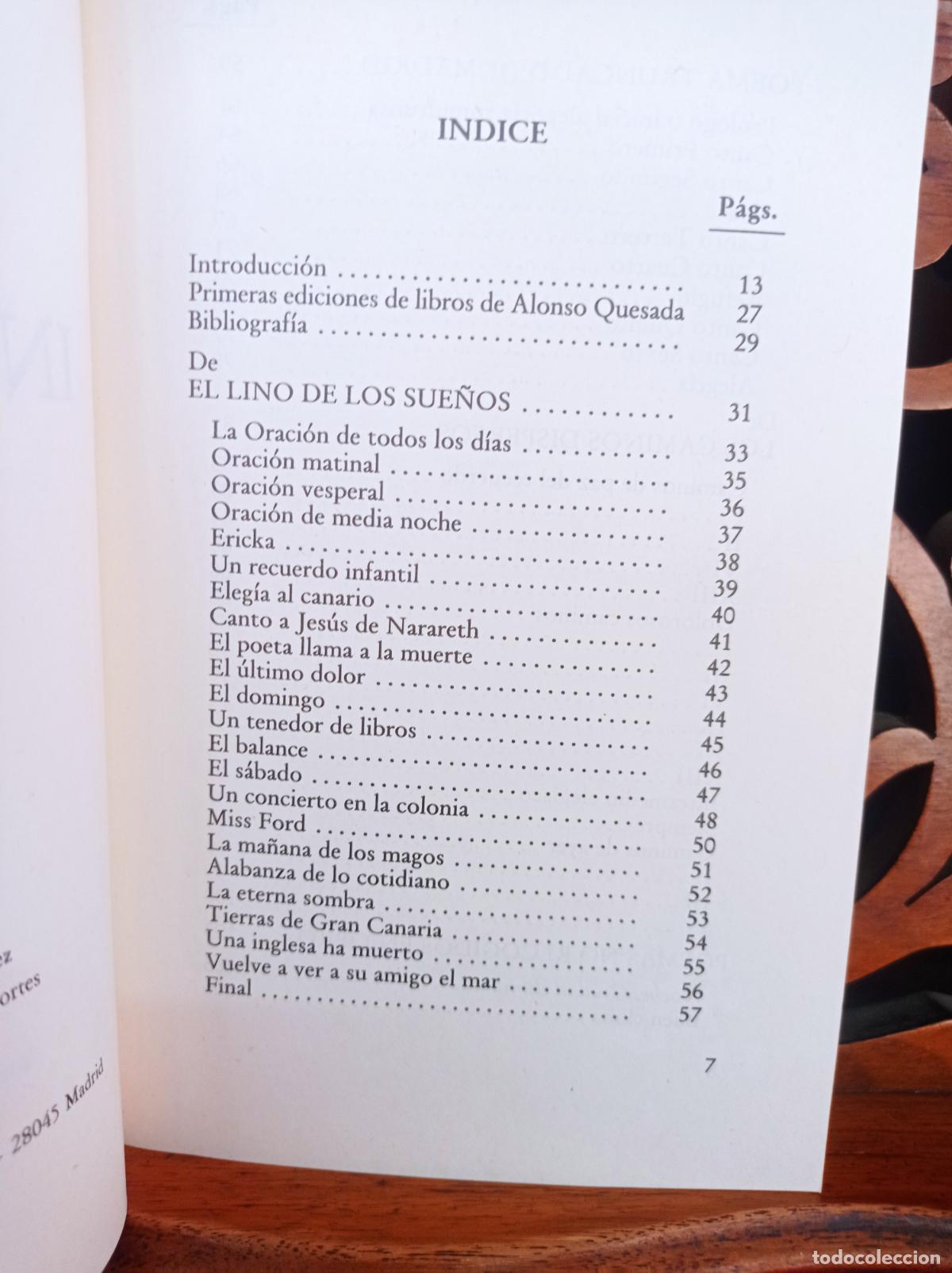 Libros: INSULARIO, ALONSO QUESADA. VERSOS Y PROSAS. CANARIAS 1988 - Foto 3