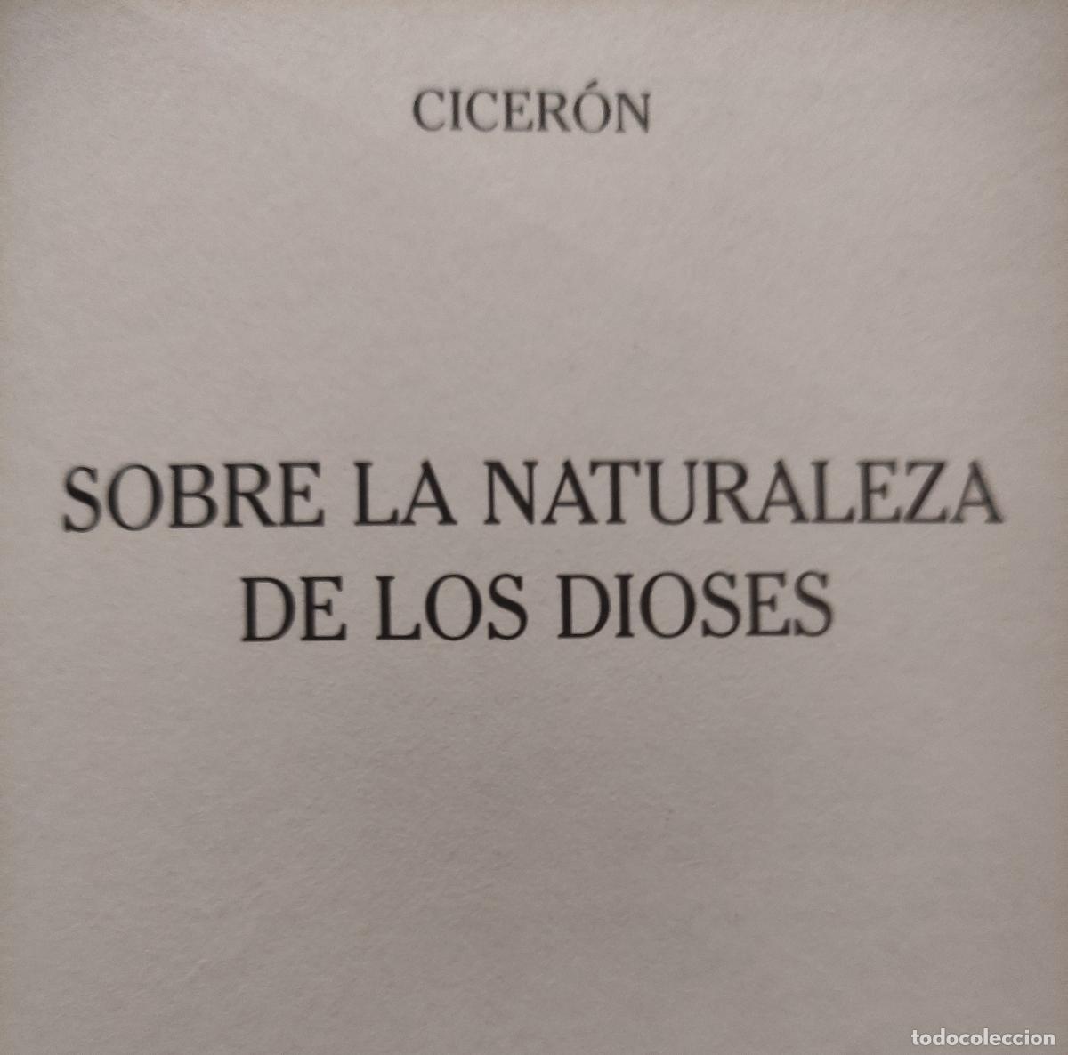 Libros: SOBRE LA NATURALEZA DE LOS DIOSES - CICERON - Foto 2