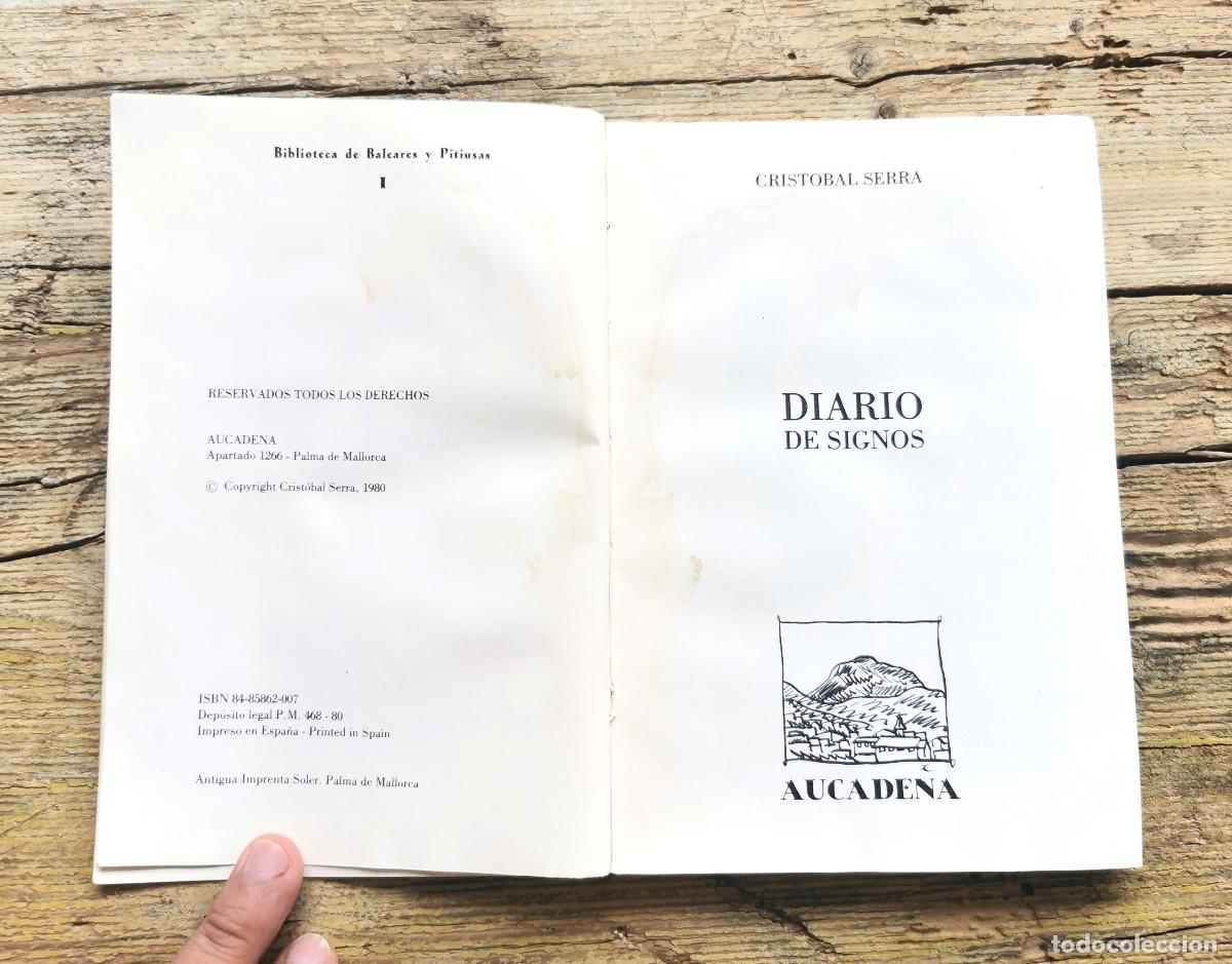 Libros: DIARIO DE SIGNOS. CRISTOBAL SERRA. 1980 - Foto 3