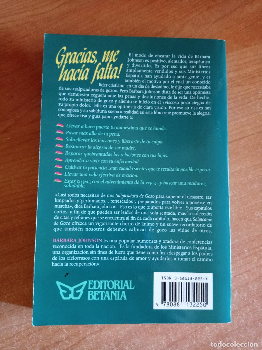Libros: Salp&iacute;came de Gozo en los pozos ciegos de la vida - Barbara Johnson, 1994 - Foto 4