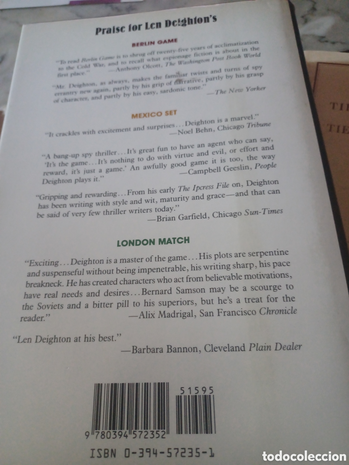 Libros: Barybook C65. . . Game set Match Len Deighton Berl&iacute;n game M&eacute;xico set - Foto 2