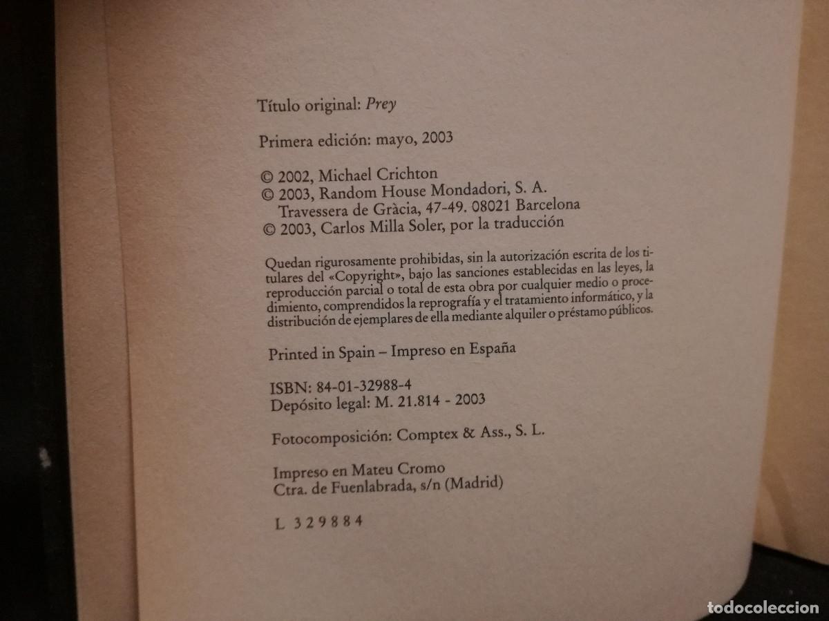 Libros: LIBRO - PRESA - MICHAEL CRICHTON - Foto 2