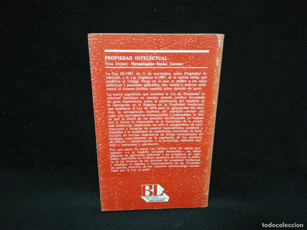 Libros: LIBRO - PROPIEDAD INTELECTUAL - BIBLIOTECA DE LEGISLACION - Foto 3