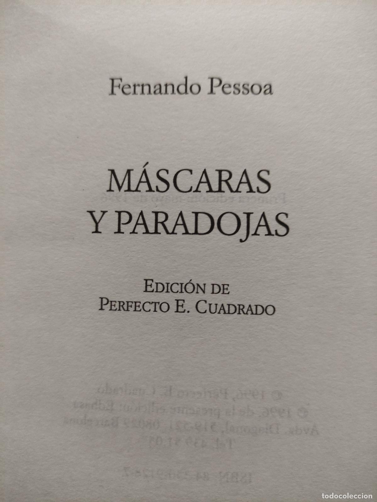 Libros: MASCARAS Y PARADOJAS - FERNANDO PESSOA - Foto 2