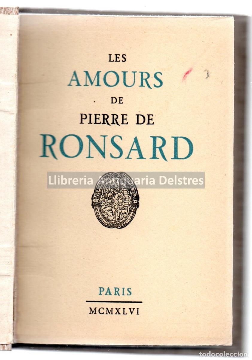Libros: Les amours de Pierre Ronsard. - Foto 1