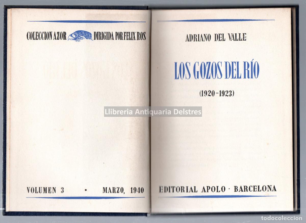 Libros: Valle, Adriano del. - Los gozos del rio. (1920-1923). - Foto 1