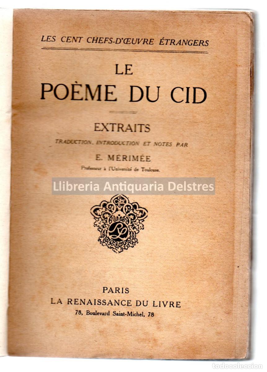 Libros: M&eacute;rim&eacute;e, E. - Le Po&egrave;me du Cid. Extraits, traduction, introduction et notes par... - Foto 1
