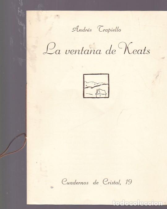 Libros: La ventana de Keats - TRAPIELLO,Andres - Foto 1