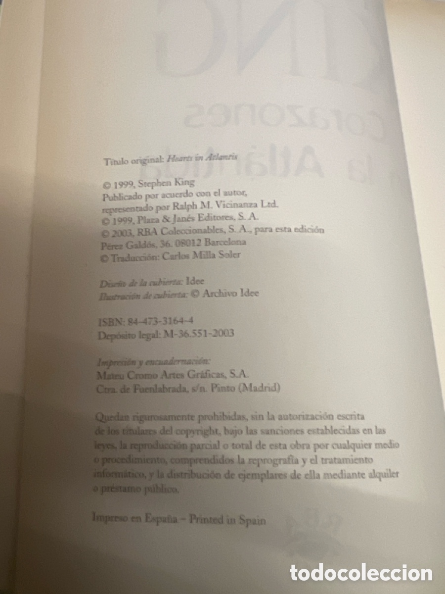 Libros: T2/B0/29. Corazones en la Atl&aacute;ntida.- King, Stephen - Foto 3