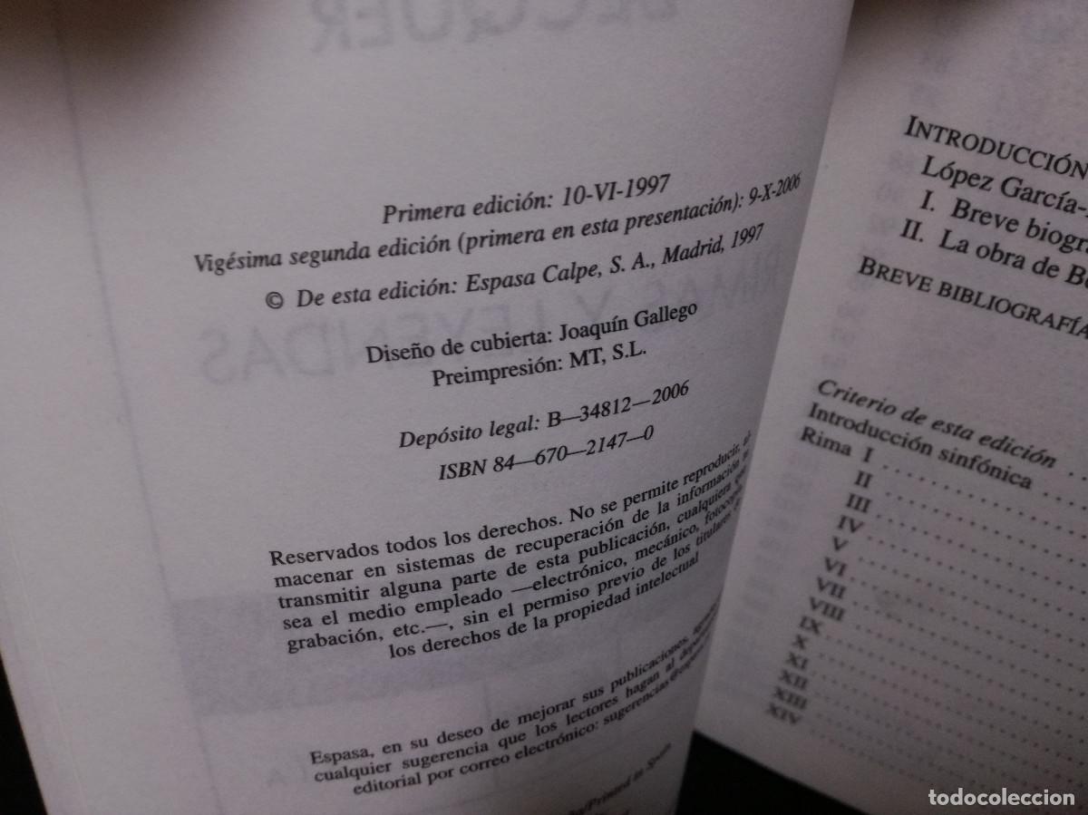 Libros: LIBRO - RIMAS Y LEYENDAS - GUSTAVO ADOLFO BECQUER - AUSTRAL - Foto 2