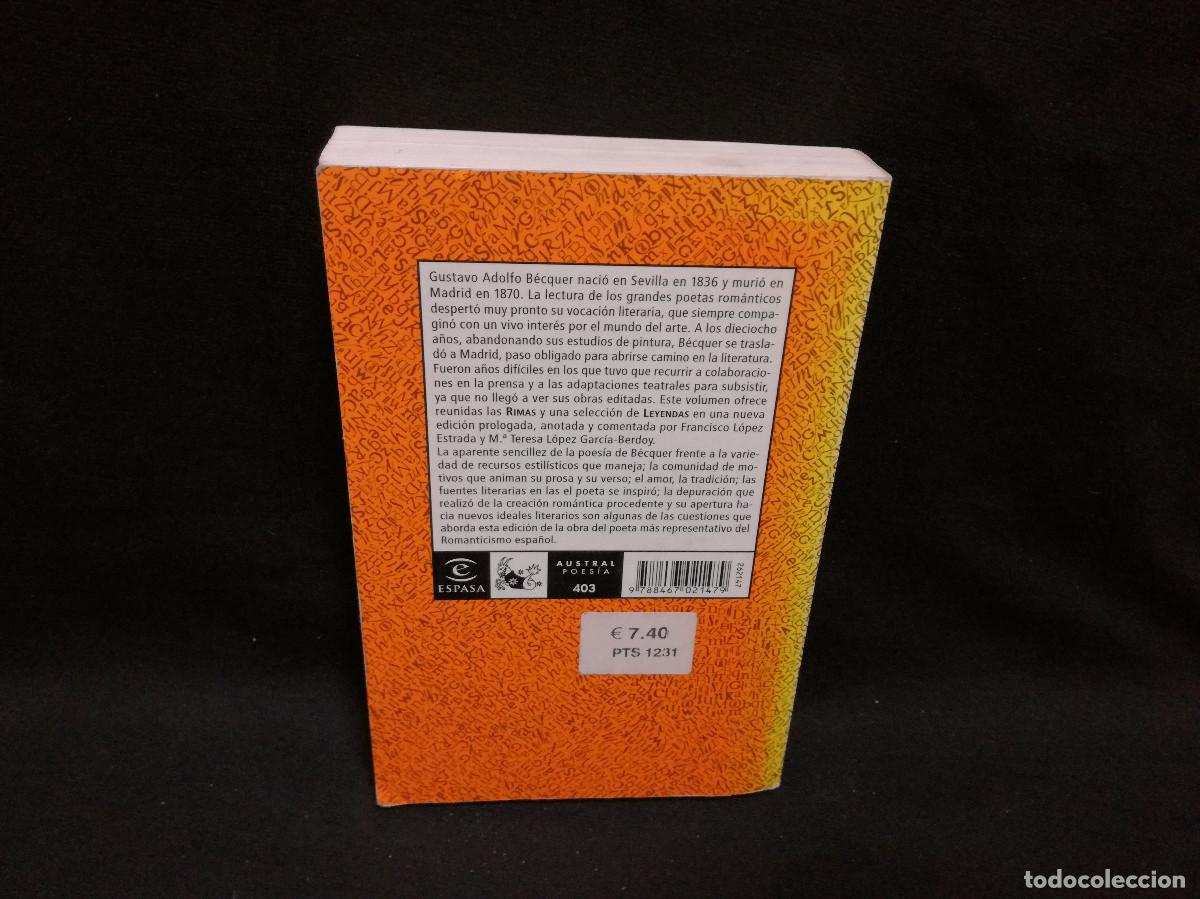 Libros: LIBRO - RIMAS Y LEYENDAS - GUSTAVO ADOLFO BECQUER - AUSTRAL - Foto 3