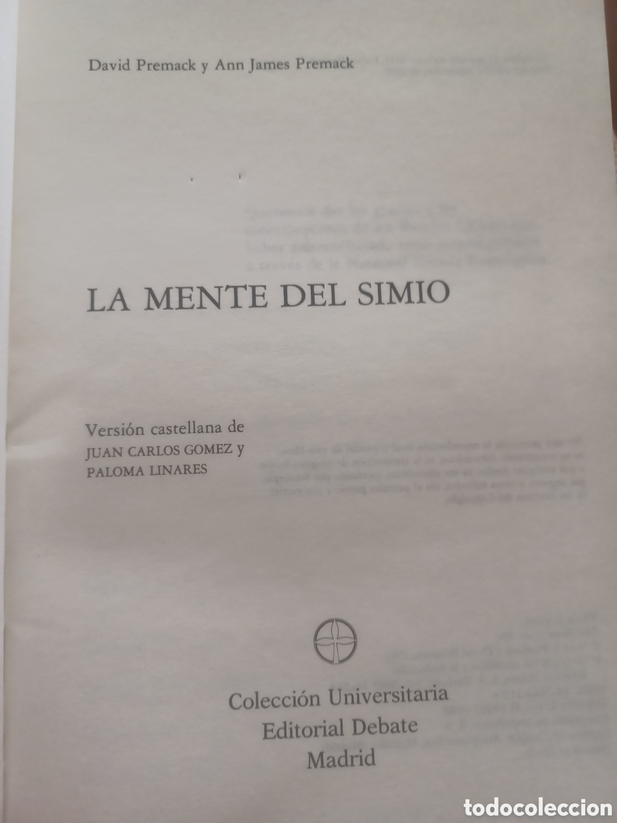 Libros: Barybook C49. La mente del simio. David premack editorial debate - Foto 3