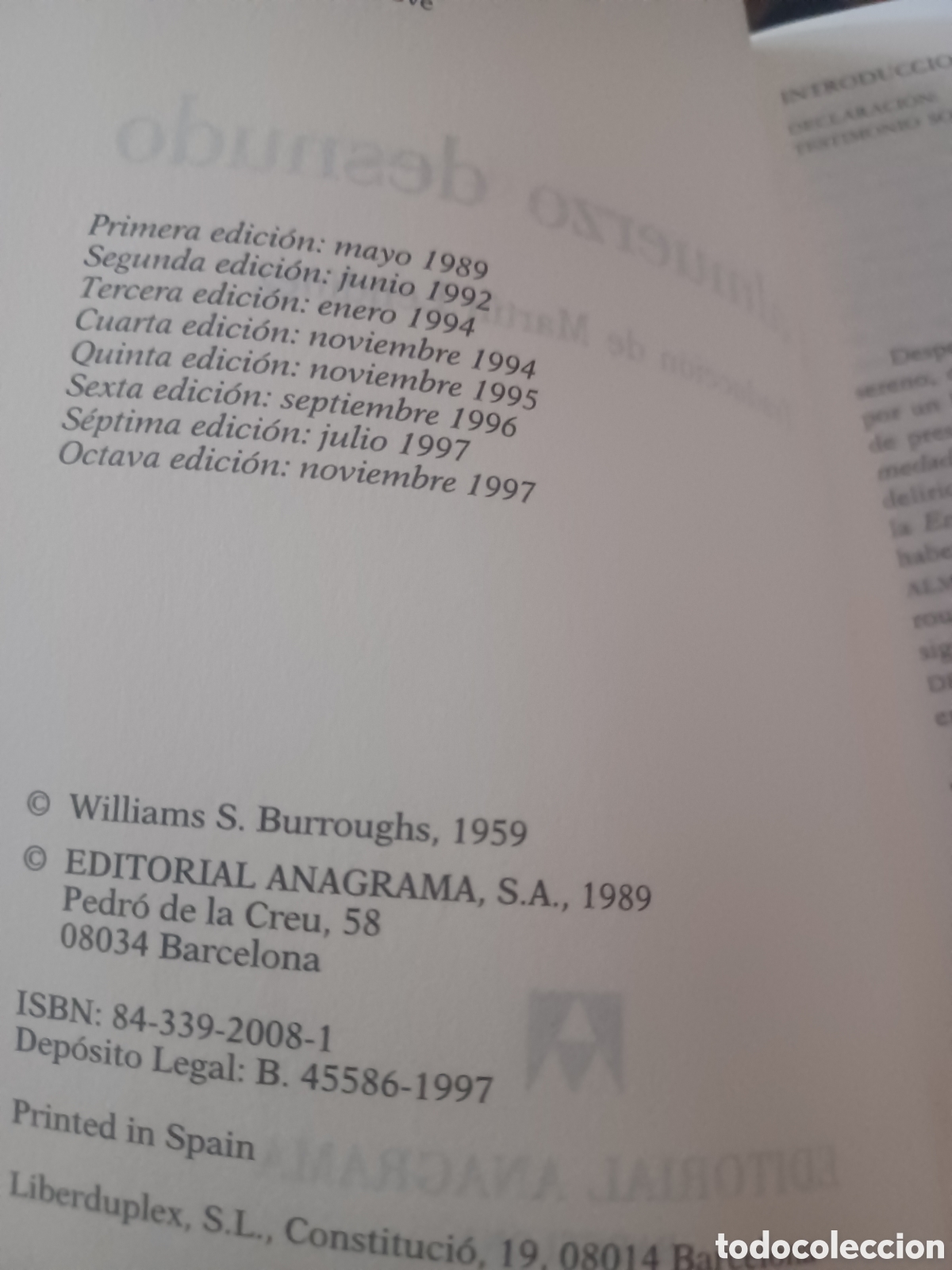Libros: Barybook.C65. El almuerzo desnudo William S.BURROUGHS compactos Anagrama - Foto 4