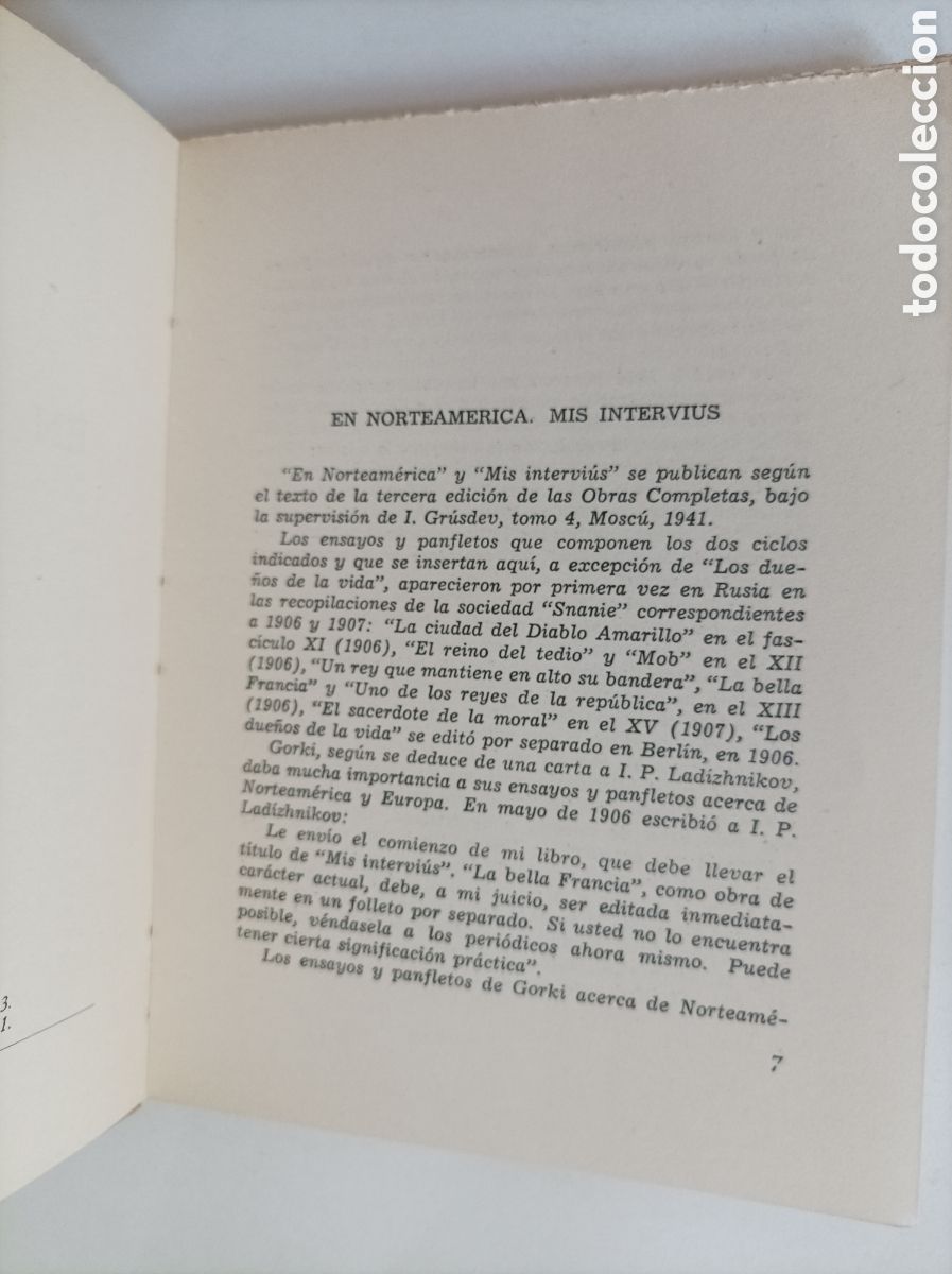 Libros: En Norteam&eacute;rica. Mis intervius&nbsp;/ M&aacute;ximo Gorki - Foto 7