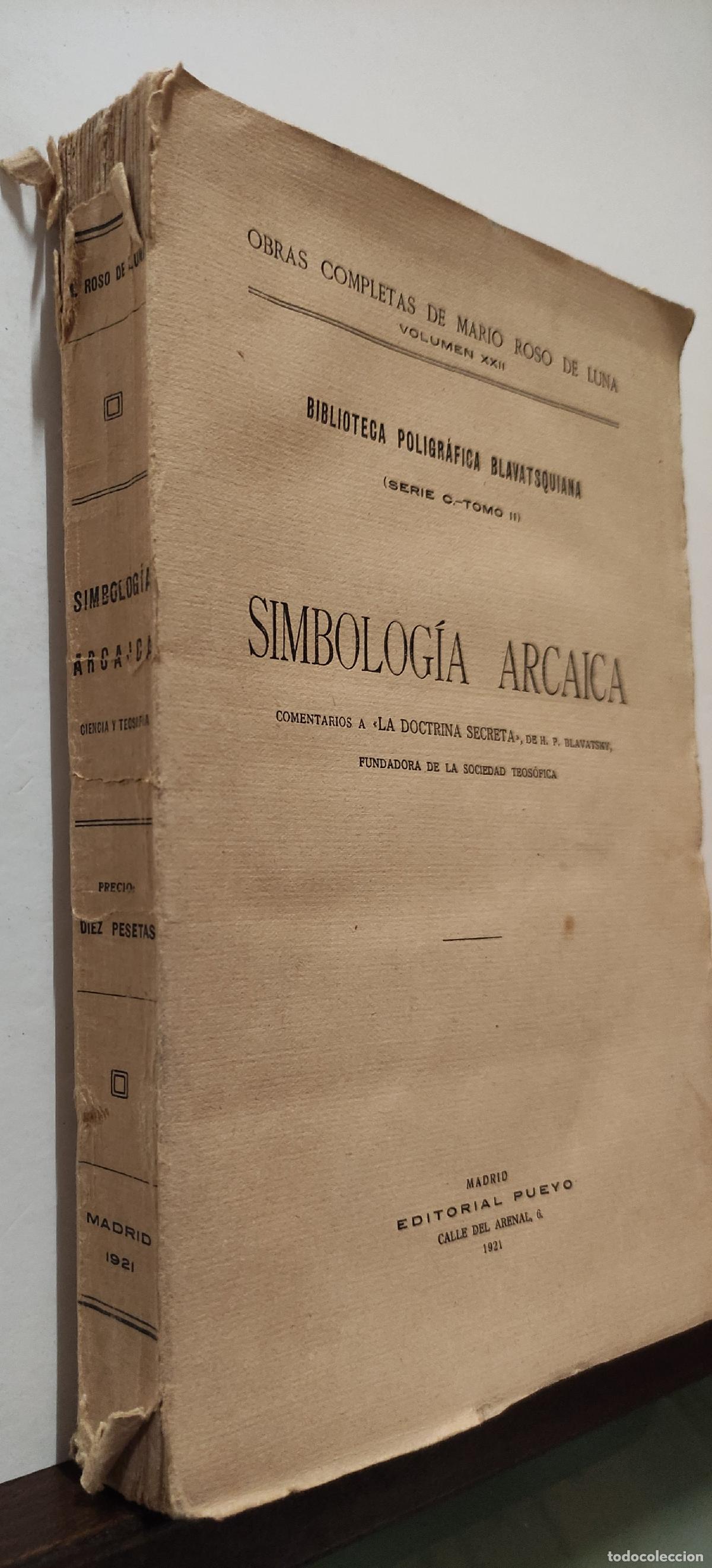 Libros: SIMBOLOGIA ARCAICA - MARIO ROSO DE LUNA - Foto 2