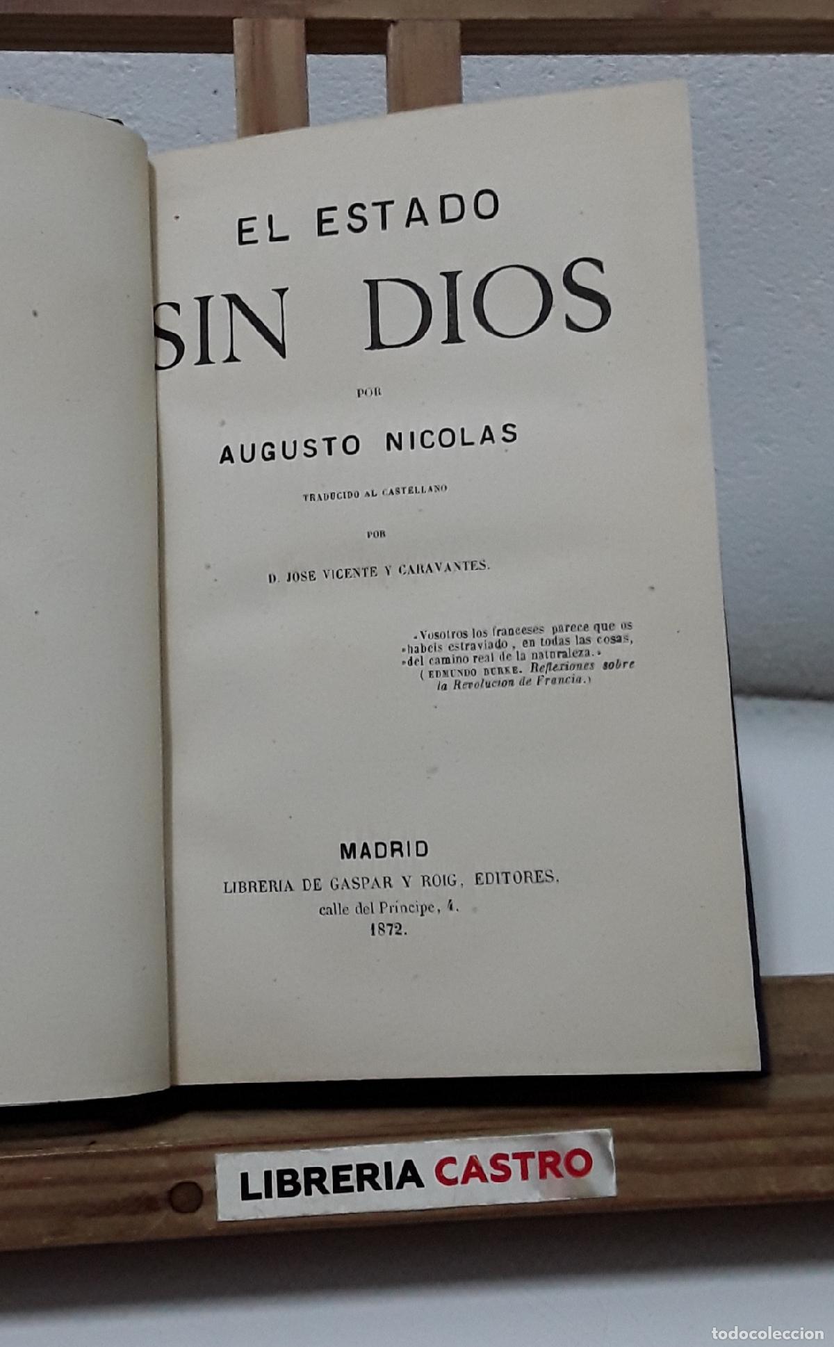 Libros: El estado sin Dios - Augusto Nicol&aacute;s. - Foto 2
