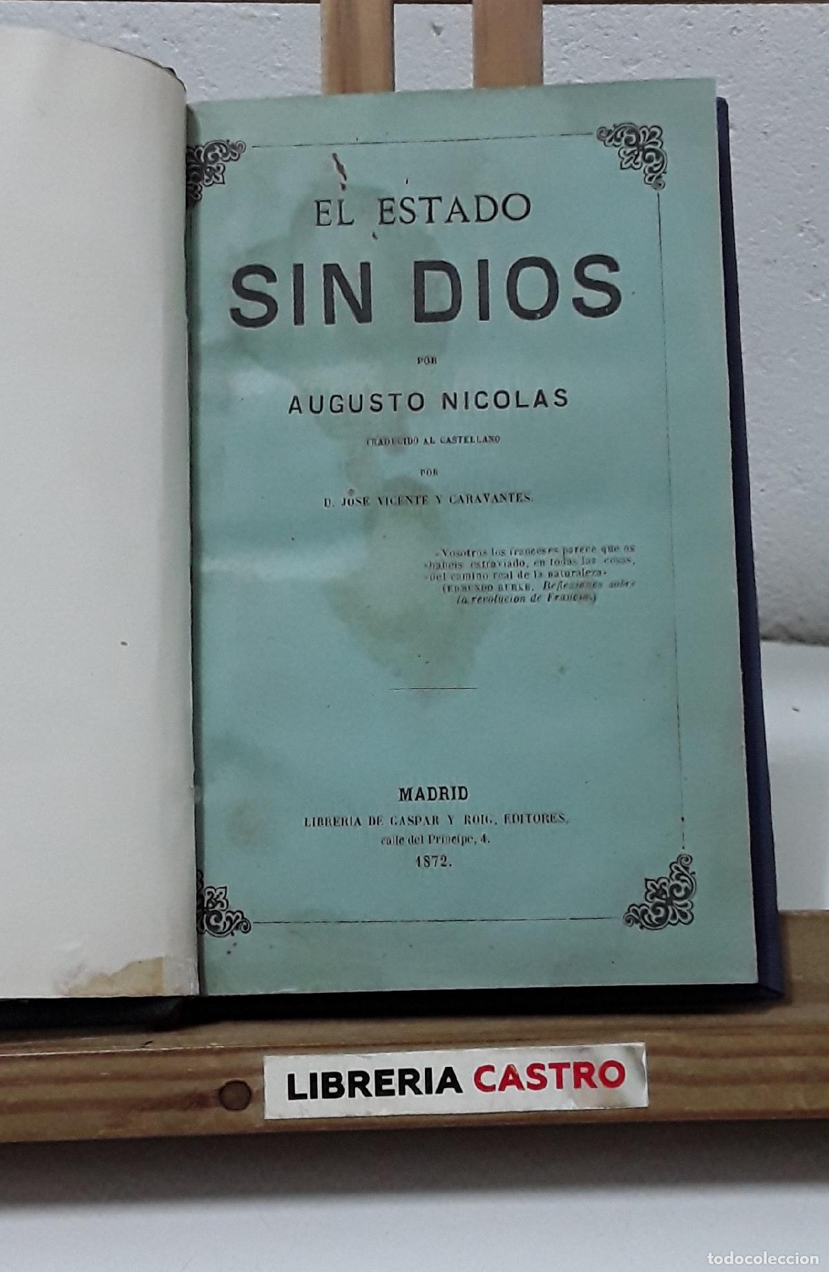 Libros: El estado sin Dios - Augusto Nicol&aacute;s. - Foto 1