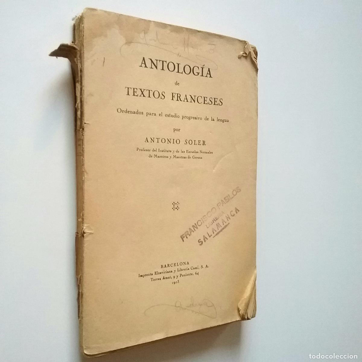 Libros: Antonio Soler - Antolog&iacute;a de textos franceses - Foto 1