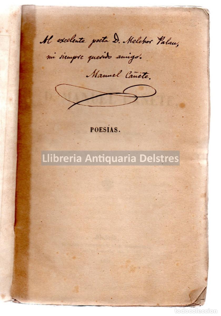 Libros: Ca&ntilde;ete, Manuel. - Poes&iacute;as. [Dedicatoria aut&oacute;grafa del autor]. - Foto 2