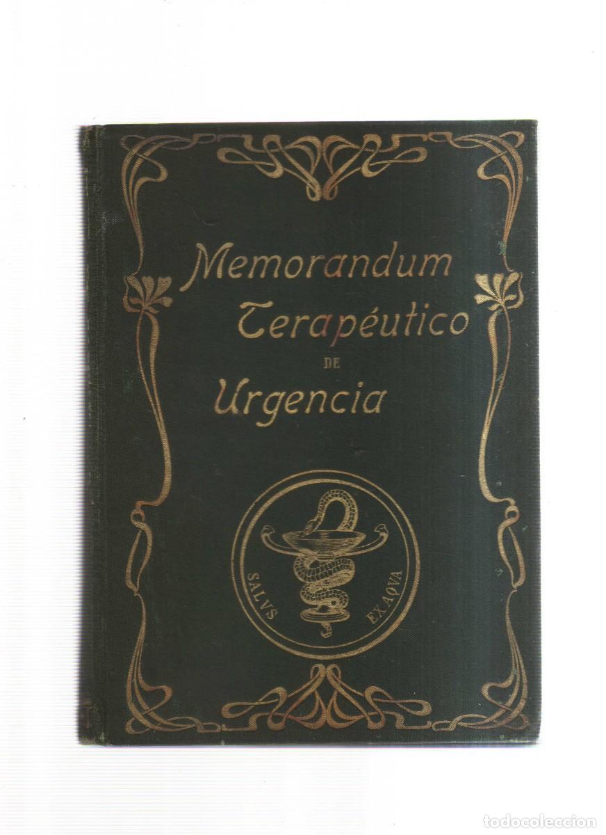 B&uuml;cher: MEMORANDUM TERAPEUTICO DE URGENCIAS ESTUDIANTES, MEDICOS Y FARMACEUTICOS