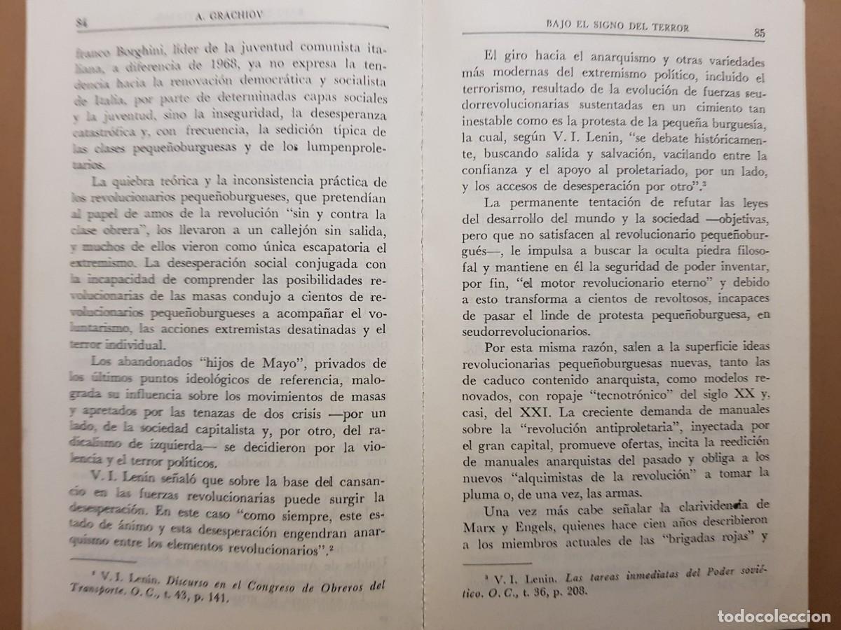 Libros: BAJO EL SIGNO DEL TERROR - A.GRACHIOV - ED. PROGRESO - 1985 (ILUST) - Foto 10