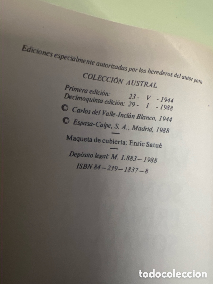 Libros: SONATA DE PRIMAVERA/SONATA DE EST&Iacute;O - Valle-Incl&aacute;n - Foto 4