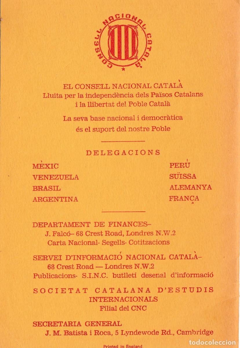Libros: DECLARACI&Oacute; DE DRETS DE LA NACI&Oacute; CATALANA. APROVADA PER LA II C. N. M&Eacute;XIC 1966. CAT. - Foto 2