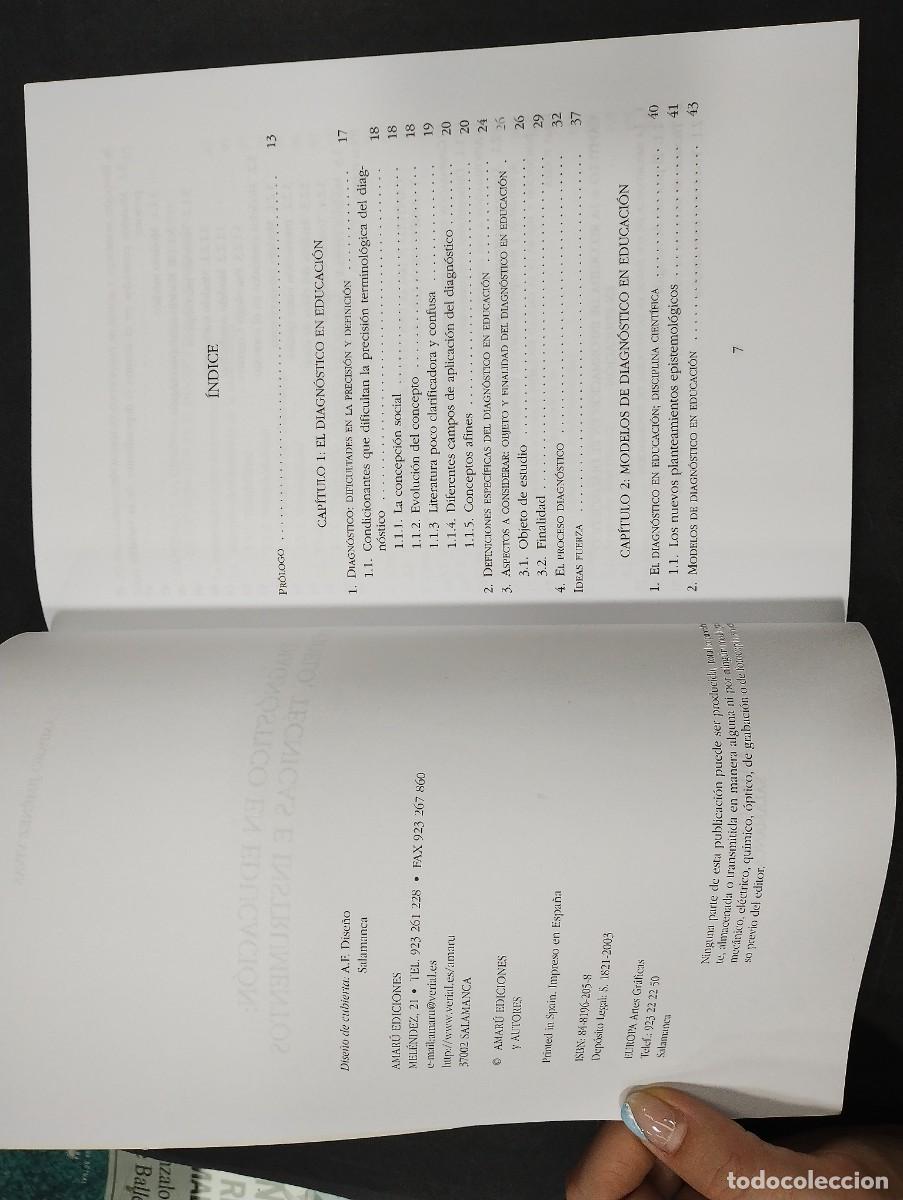 Libros: DIAGNOSTICO EN EDUCACION MODELO, TECNICAS E INSTRUMENTOS AMPARO JIMENEZ VIVAS Ed. Amar&uacute;. - Foto 2