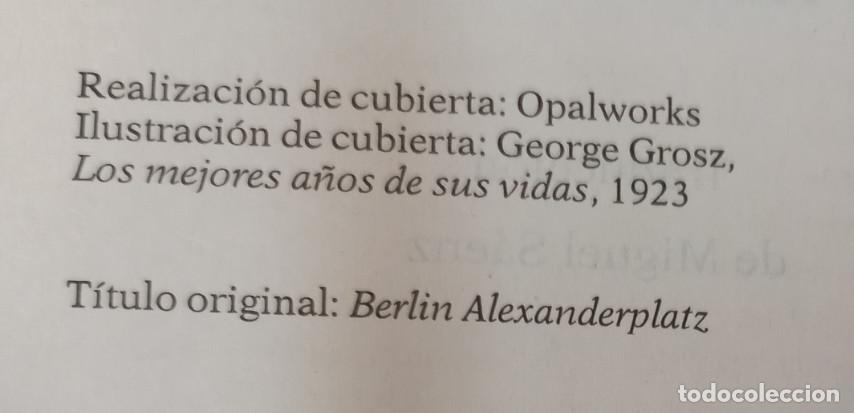 Libros: BERLIN ALEXANDERPLATZ, ALFRED DOBLIN, EDICIONES DESTINO 2003, LIBRO - Foto 4