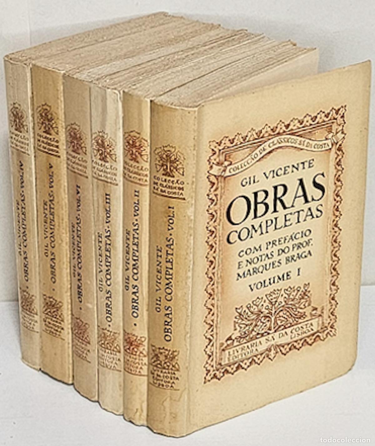 Libros: VICENTE, Gil. Obras completas. Com pref&aacute;cio e notas do Prof. Marques Barga. 6 volumes - Foto 1