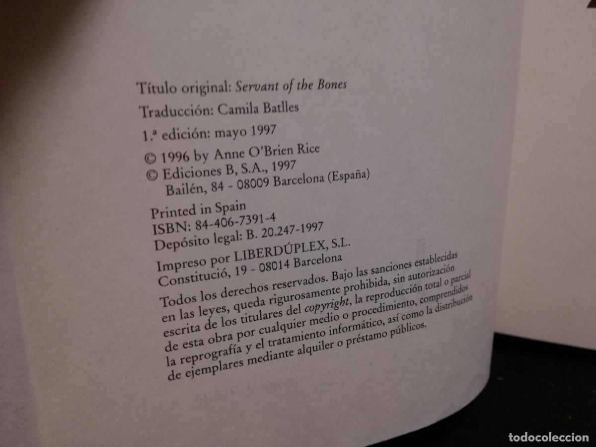 Libros: LIBRO - EL SIRVIENTE DE LOS HUESOS - ANNE RICE - Foto 2