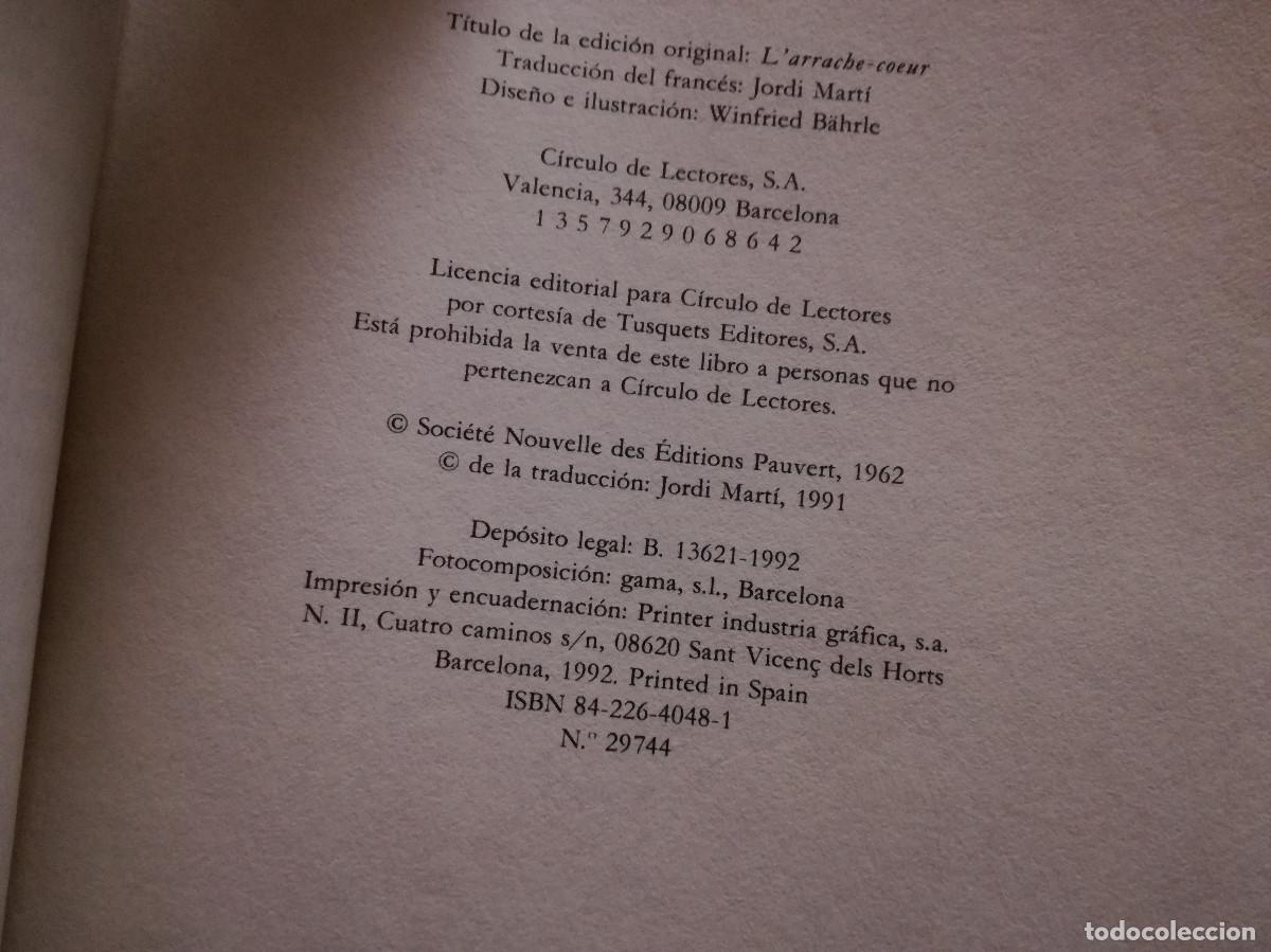 Libros: LIBRO - EL ARRANCA CORAZONES - BORIS VIAN - Foto 2