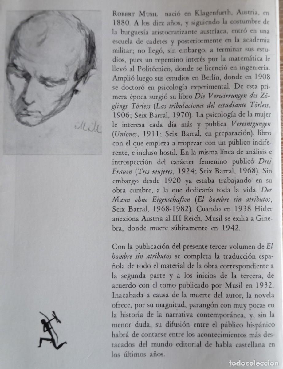 Libros: EL HOMBRE SIN ATRIBUTOS VOL. 3 - ROBERT MUSIL - Foto 2