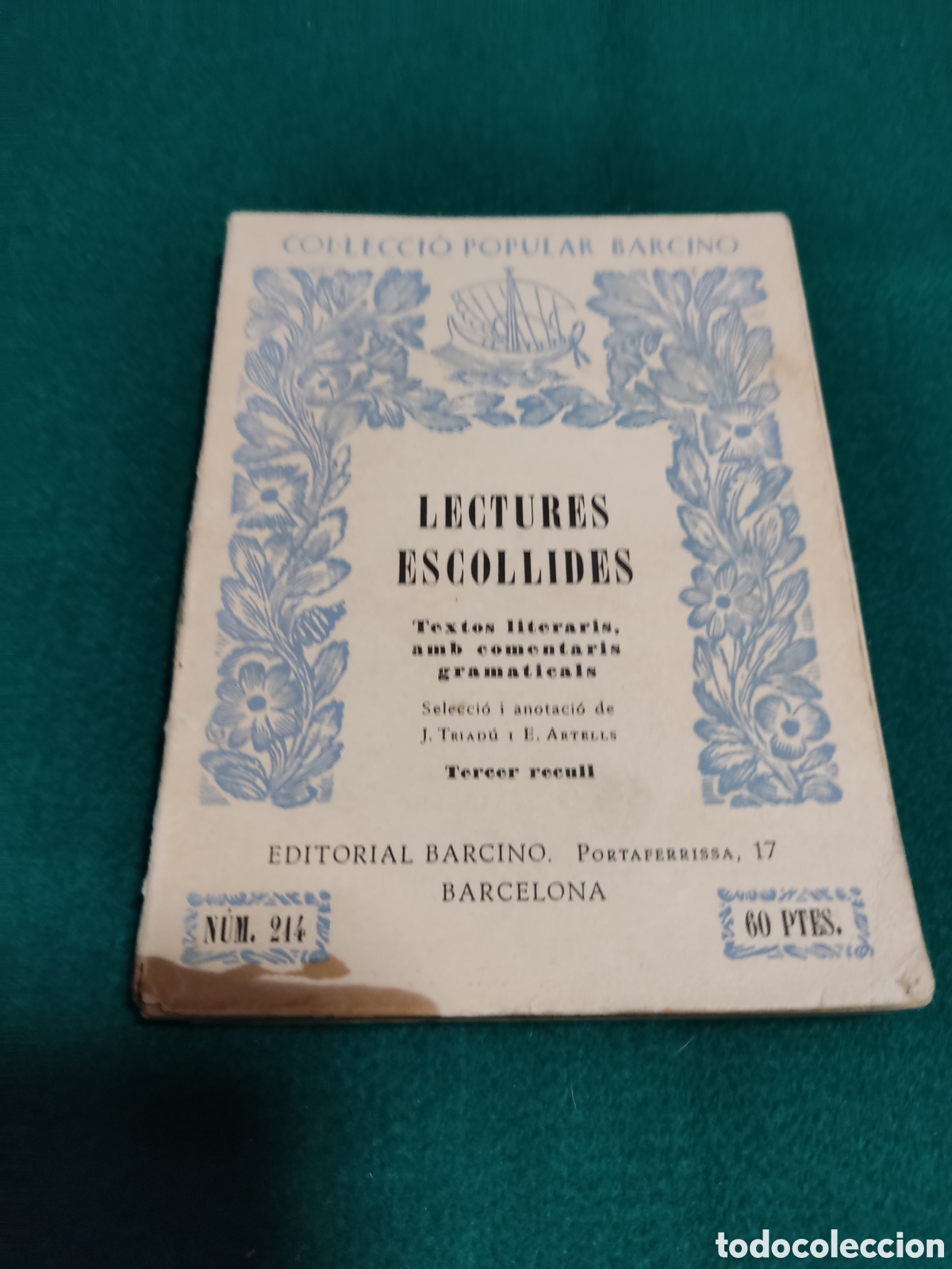Libros: Libro lectures escollides en catal&aacute;n 1963 - Foto 1
