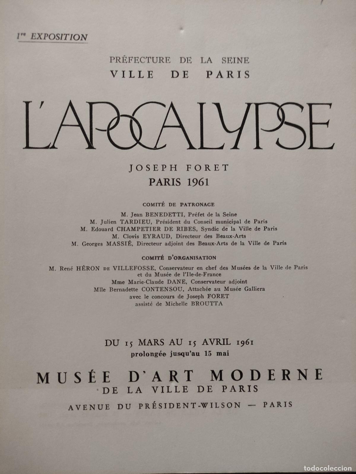 Libros: L&acute;APOCALYPSE - JOSEP FORET - Mus&eacute;e d&acute;art Moderne Paris - 1961 - Foto 2