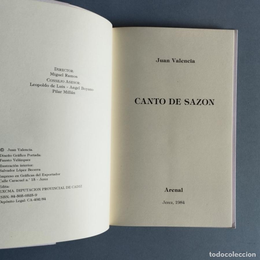 Libros: Canto de Saz&oacute;n. - Valencia, Juan. - Foto 3
