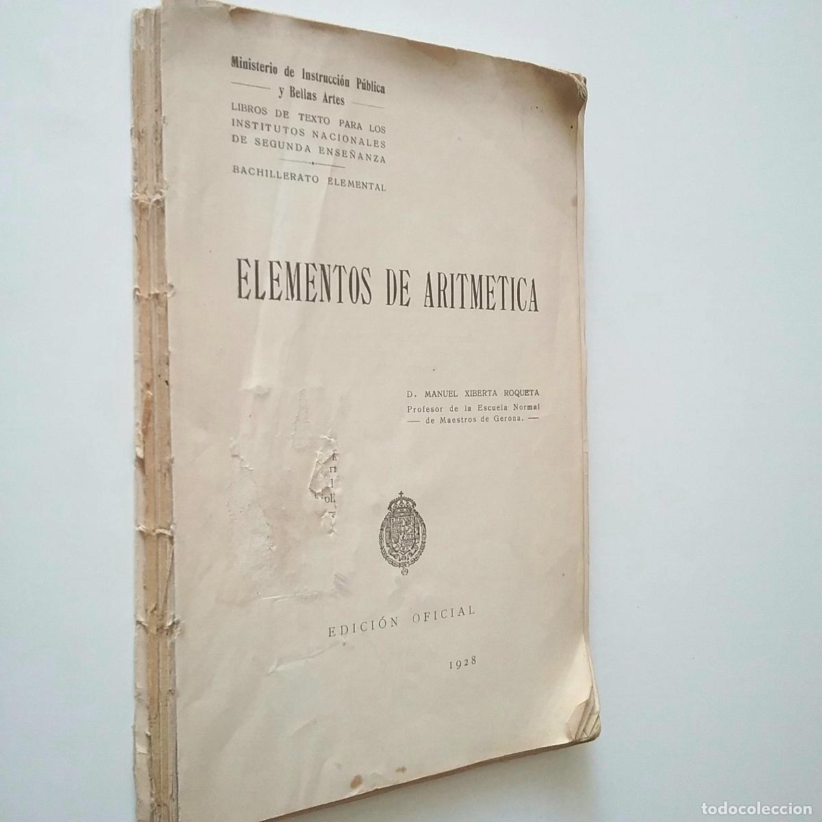 Libros: Manuel Xiberta Roqueta - Elementos de Aritm&eacute;tica - Foto 1