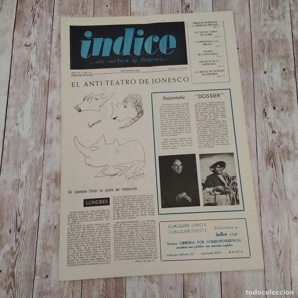 Libros: A&ntilde;o XII, num 141. &Iacute;ndice de Artes y Letras. Septiembre 1960 - vvaa