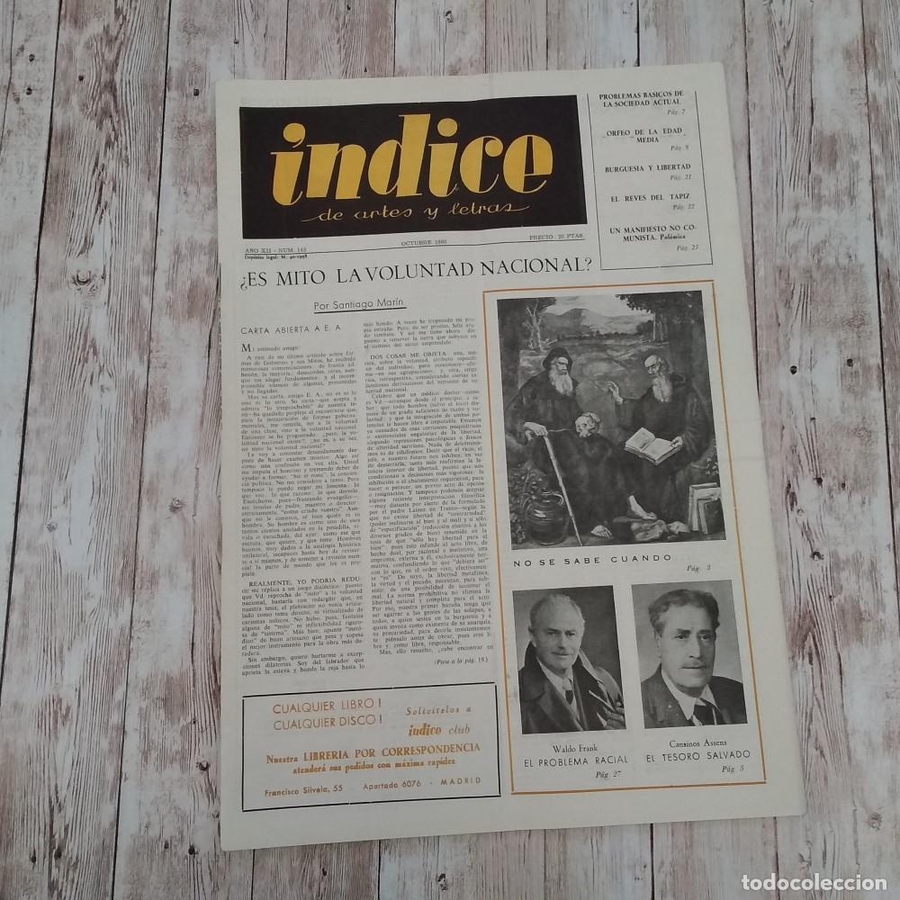 Libri di seconda mano: A&ntilde;o XII, num 142. &Iacute;ndice de Artes y Letras. Octubre 1960 - vvaa