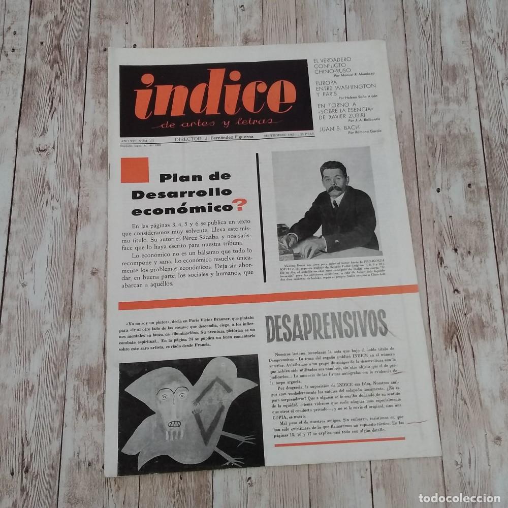Libri di seconda mano: A&ntilde;o XVI, num 177. &Iacute;ndice de Artes y Letras. Septiembre 1963 - vvaa