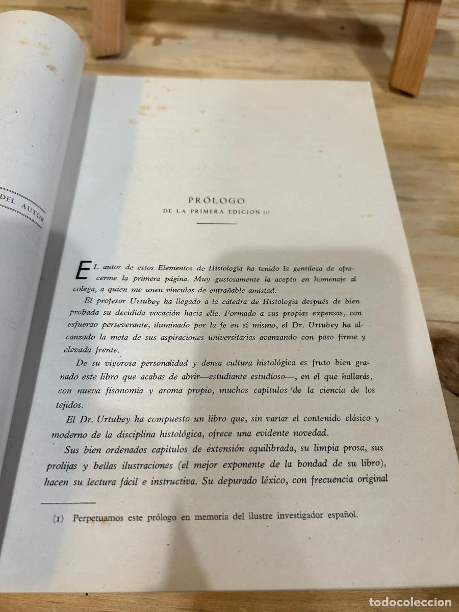 Libros: ELEMENTOS DE HISTOLOG&Iacute;A- LUIS DE URTUBEY-1949 - Foto 4