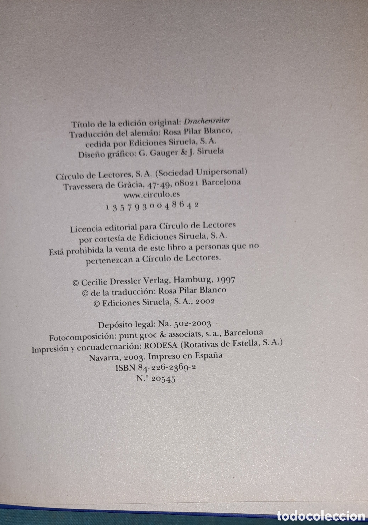Libros: LIBRO EL JINETE DEL DRAGON, CORNELIA FUNKE - Foto 3