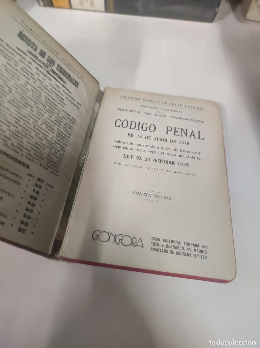 Libros: C&oacute;digo Penal. Clecci&oacute;n escolar de Leyes y C&oacute;digos. Gongora. - Foto 6