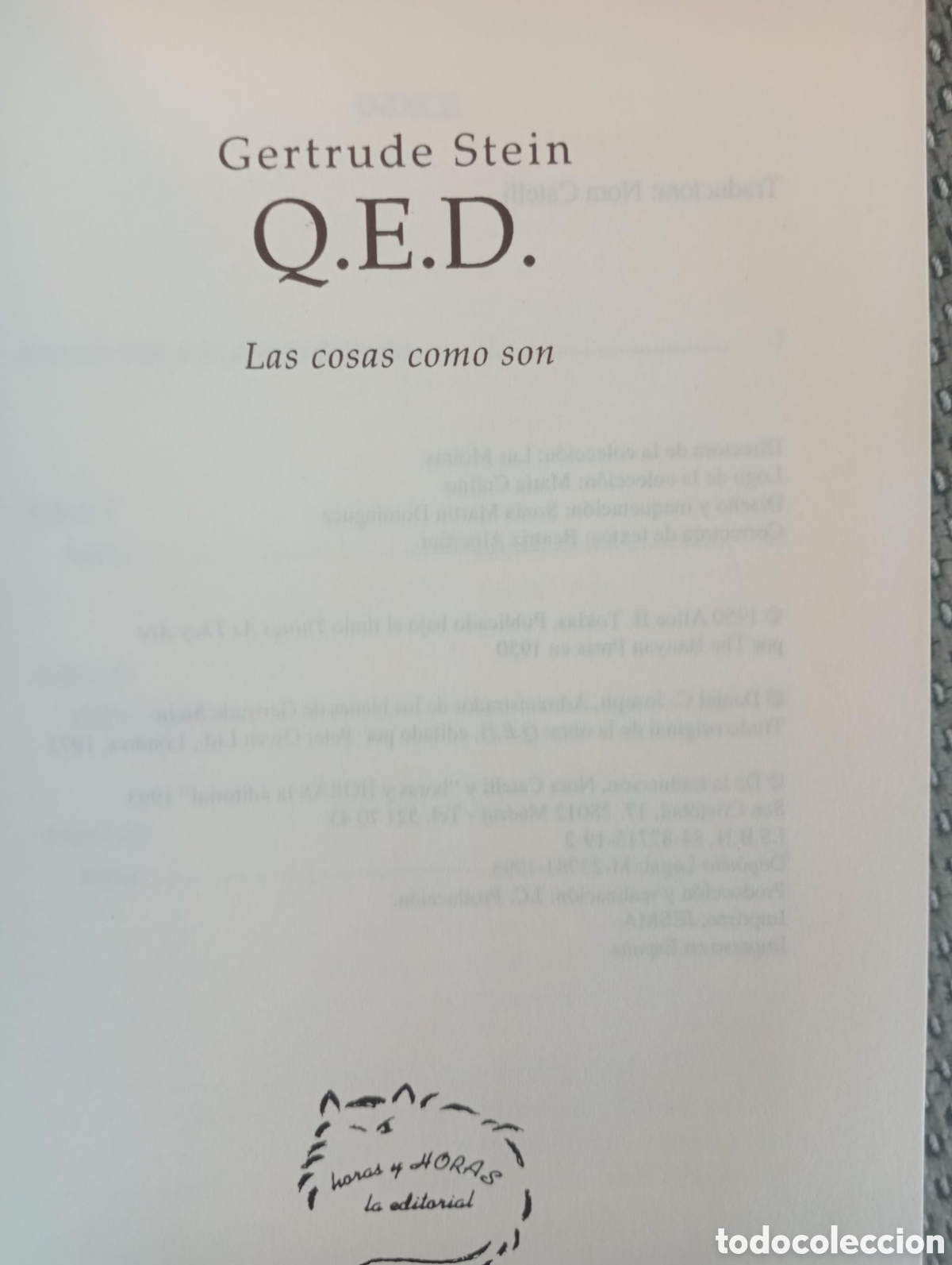 Libros: Q.E.D. Las cosas como son / Gertrude STEIN - Foto 2