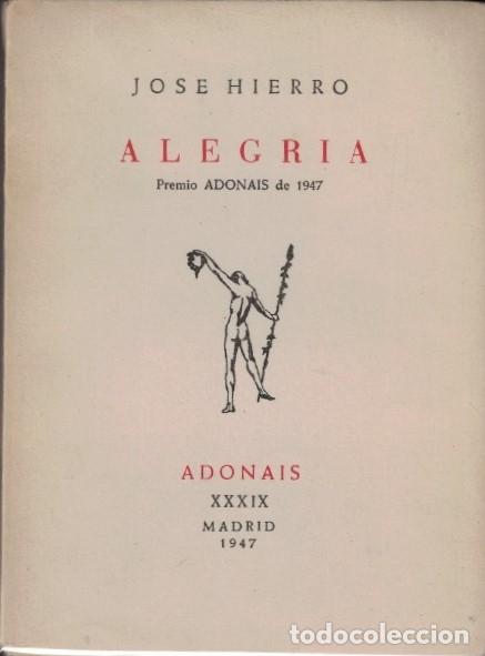 Libros: ALEGR&Iacute;A. - Hierro. Jos&eacute;, - Foto 1