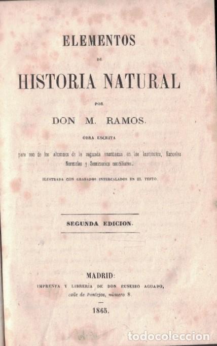 Libros: ELEMENTOS DE HISTORIA NATURAL. - Ramos. M., - Foto 1
