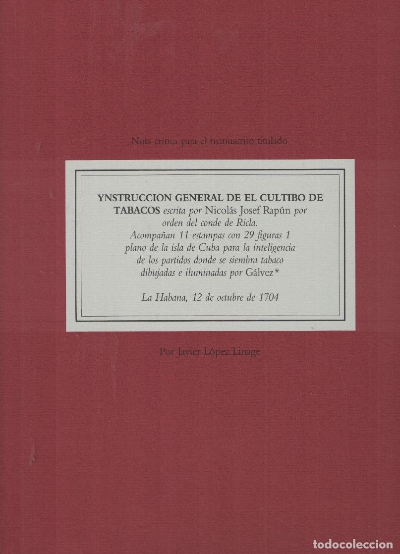 Libros: YNSTRUCCI&Oacute;N GENERAL DE EL CULTIBO DE TABACOS. - Rap&uacute;n. Nicol&aacute;s Josef, - Foto 1