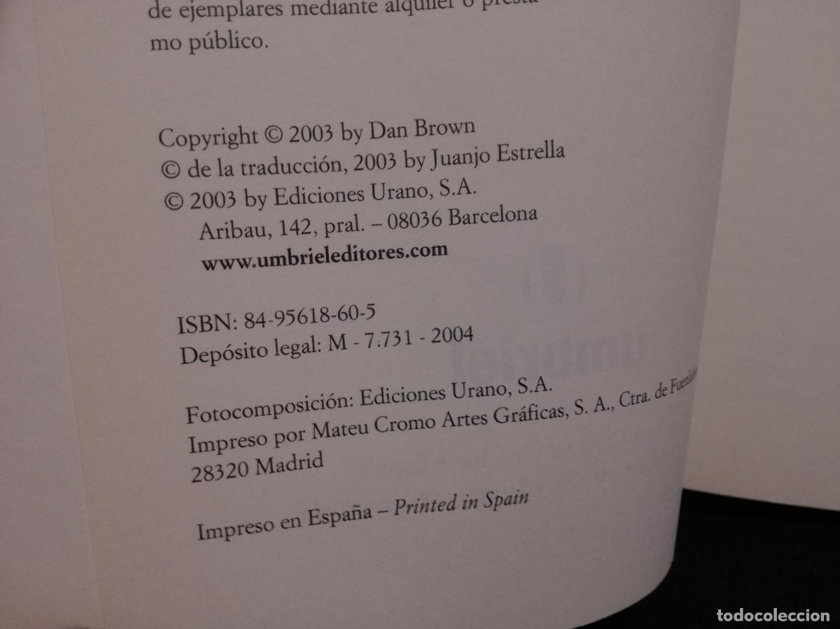 Libros: LIBRO - EL C&Oacute;DIGO DA VINCI - DAN BROWN - UMBRIEL - Foto 2