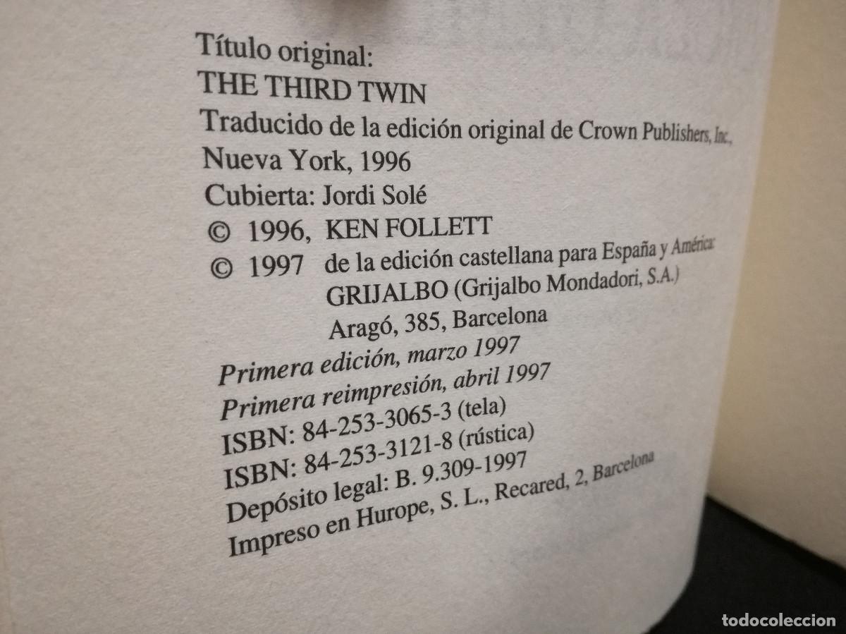 Libros: LIBRO - EL TERCER GEMELO - KEN FOLLETT - GRIJALBO - Foto 2